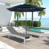 14.8 Ft Double Sided Outdoor Umbrella Rectangular Large with Crank W640P234558