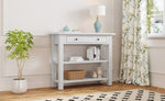 ZUN TREXM Retro Console Table with Drawer and Two Sturdy Shelves for Entryway, Living Room N715P195561K