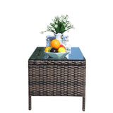 Outdoor patio Furniture 1 Coffee Table with clear tempered glass W20966895