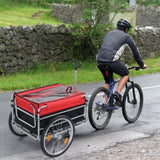 Q235 steel pipe 96*75*58cm bicycle trailer rack black and red 100kg cargo trailer with handle 68255169