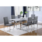 ZUN Grey Cube Base Dining Chair B062P153695