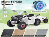 2 in 1 Kids Ride On ATV with Removable Trailer, 6V Electric Quad for Toddlers Ages 3 White 83977788