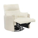 Bocaton Wide Wale Corduroy Upholstery Manual Recliner, White T2574P245446