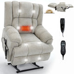 ZUN Dual Motor Heat Massage Infinite Position Up to 350 LBS Electric Power Lift Recliners with W1803P251220