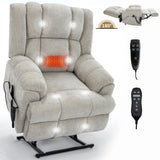 Dual Motor Heat Massage Infinite Position Up to 350 LBS Electric Power Lift Recliners with 01032629