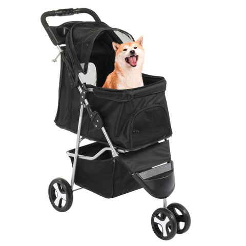 ZUN 3 Wheels Pet Stroller, Dog Cat Cage Jogger Stroller for Medium Small Dogs Cats, Travel Folding 56152044