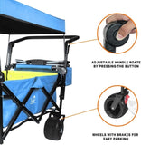Collapsible Wagon cart with Removable Canopy, Large All Terrain Wheels, Brake, Adjustable 85122859