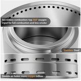 19.5" Smokeless Fire Pit, Portable Outdoor Firepit, Wood places, Low Smoke Bonfire for T3210P283244