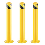 ZUN Safety Bollard Post, 36 Inch Height Steel Bollards, 3.5 Inch Diameter Parking Bollard, Yellow Powder 94591255