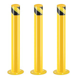 ZUN Safety Bollard Post, 36 Inch Height Steel Bollards, 3.5 Inch Diameter Parking Bollard, Yellow Powder 94591255