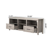 ZUN 70.08 Inch Length TV Stand for Living Room and Bedroom, with 2 Drawers and 4 High-Capacity Storage 31749468