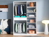 Freestanding Closet System, Stand-Alone Wardrobe with 6 open Shelves,74.8'' Heigh Closetwith 1 Wood W331P280699
