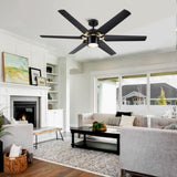 ZUN Modern 60" Integrated LED Light Ceiling Fan with Remote Control W136760767