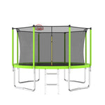 ZUN 12FT Trampoline Green for Kids & Adults with Basketball Hoop and Ball ,Recreational Trampolines with K1163139545