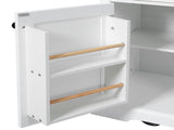 54.9" Kitchen Island with Drop Leaf, Power Outlet, Kitchen Storage Cart with 4 Door Shelves, Cross 57632975