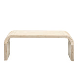 TREXM Minimalist Coffee Table with Curved Art Deco Design for Living Room or Dining Room WF317095AAD