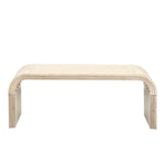 ZUN TREXM Minimalist Coffee Table with Curved Art Deco Design for Living Room or Dining Room WF317095AAD