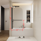 30 in. W * 58 in. H Rise and down rotation shaft door Shower Doors for Bathtub, 1/4" Thick W2965P277704