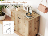 4-Tier Removable Shelf Shoe Organizer, Farmhouse Wooden Shoe Cabinet with Anti-Tip Hardware for 30500270