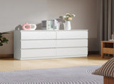 6 Drawer Double Dresser for Bedroom, Wide Storage Cabinet for Living Room Home Entryway, White 76423691