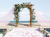 79" Wooden Garden Arbor Arch Trellis with Pergola Roof for Climbing Vines, Wedding & Party Decor 82051507