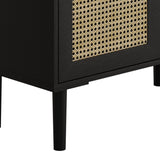 4-Doors Rattan Mesh Storage Cabinet, Sideboard with Eight Storage Spaces, for Entryway, Living Room, W757P198555
