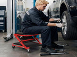 2-in-1 Folding Mechanic Creeper Stool, 6 Universal Casters Padded Seat for Garage Workshop 51609187