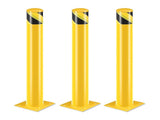 Safety Bollard Post, 42 Inch Height Steel Bollards, 4.5 Inch Diameter Parking Bollard, Yellow Powder 50976120
