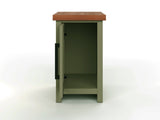 14 inch Chairside Table, No Assembly Required, Sage Green and Fruitwood Finish B108P160215