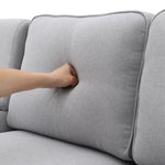 ZUN [New] 104" 4-Seater Modern Linen Fabric Sofa with Armrest Pockets and 4 38107836