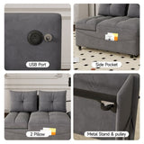 1 versatile foldable sofa bed in 3 lengths, modern sofa sofa sofa velvet pull-out bed, loveseat sofa W1825P246359