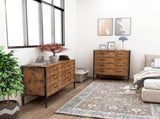 Industrial Style 6 Drawer Double Dresser,Rustic Brown Wood Storage Dresser Clothes Organizer with 95234840