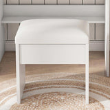 Vanity Table with Mirror & Adjustable LED Lights, Power Outlet, Hairdryer Holder & Stool Compact 21161864