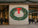 72in Pre-lit Christmas Wreath, Lighted Artificial Xmas Wreath with 300 Warm White Lights and 1200 97320150
