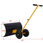 ZUN Snow Shovel with Wheels, Snow Pusher, Cushioned Adjustable Angle Handle Snow Removal Tool, 29" W465120789