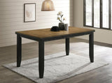 1pc Contemporary Style Dining Rectangular Table with18" Leaf Tapered Block Feet Wheat Charcoal B011P160496