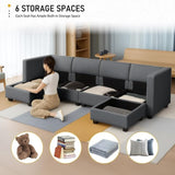 Modular Sectional Sofa with Storage, U Shaped Sectional Couch for Living Room, Convertible Sofa with 18210035