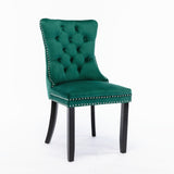 ZUN Modern, High-end Tufted Solid Wood Contemporary Velvet Upholstered Dining Chair with Wood Legs 06377325