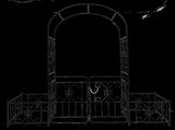 Metal Garden Arch with Gate 79.5'' Wide x 86.6'' High Climbing Plants Support Rose Arch Outdoor 50043989