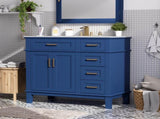 36" Blue Modern Bathroom Vanity with Ceramic Sink, Soft Close Doors, 4 Drawers for Storage, Elegant N729P253935C