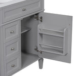 ZUN 30'' Bathroom Vanity with Top Sink, Modern Bathroom Storage Cabinet with 2 Drawers and a Tip-out 43722201