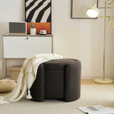 ZUN Cozy Boucle Storage Ottoman: Stylish Comfort with Hidden Storage, Grey N769P199879G