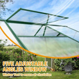 6x10ft Hybrid Polycarbonate Greenhouse Green 00080717