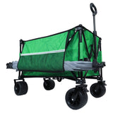 Heavy-Duty 480lbs Folding Wagon Cart with Bonus Picnic Mat - All-Terrain Beach Wheels, Drink W2932P283540