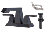 2-Handle Bathroom Sink Faucet Oil Rubbed Bronze 4 Inches Centerset Vanity Faucet 3 Hole with Pop Up 07577165
