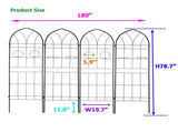 4 Pack Metal Garden Trellis 78.7" x 19.7" Rustproof Trellis for Climbing Plants Outdoor Flower 44697863