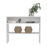 Library Desk 31.5" H, with 2 Shelves and 2 Legs, White B097P250859