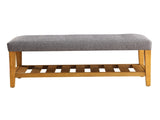 Grey and Oak Tufted Padded Seat Bench B062P189180