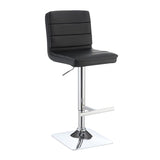 Black and Chrome Adjustable Bar Stool B062P153524