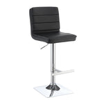 ZUN Black and Chrome Adjustable Bar Stool B062P153524